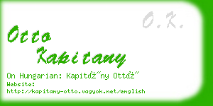 otto kapitany business card